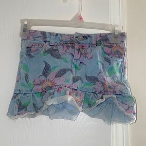 Little girls floral skirt with shorts under.